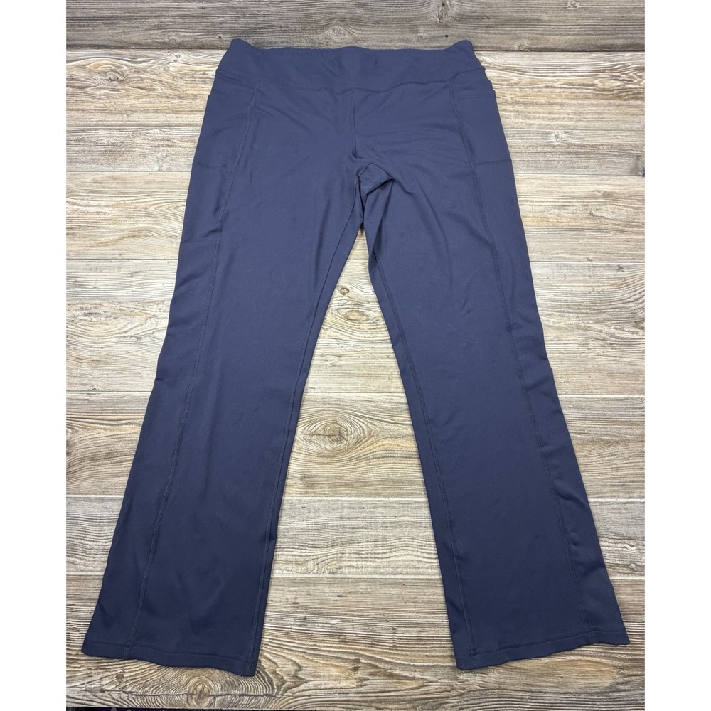 Skechers Go Walk Women's Pants Size 3X High Waist Flare Leg Navy Blue Athleisure